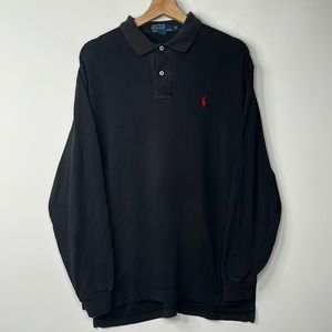Polo by Ralph Lauren Long Sleeve Polo Shirt Mens Size M Black